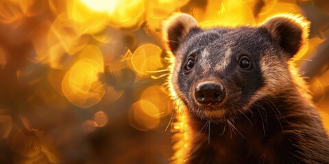 Close up view of a Honey Badger Mellivora capensis