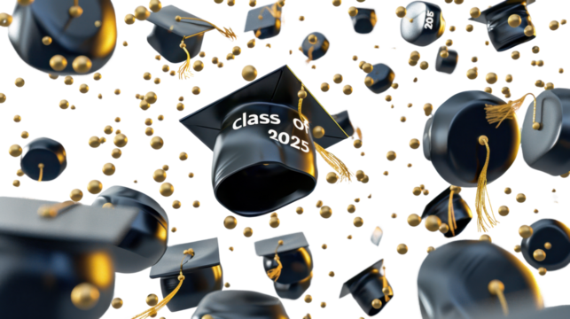 Class of 2025 Vector text for graduation design isolated on white background