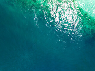 Sea surface aerial view,Bird eye view photo of blue waves and water surface texture Blue sea...