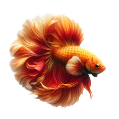 Fototapeta premium Betta fish swimming on Transparent background