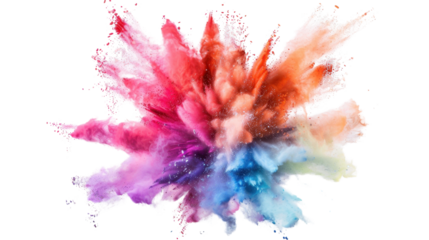 Holi paint color powder explosion colorful isolated on white background