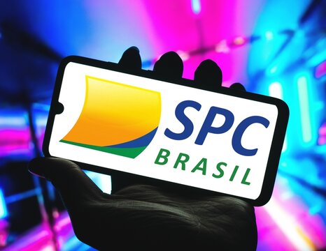 Photo illustration of the SPC Brasil logo is displayed on a smartphone screen, Brazil September , 2024