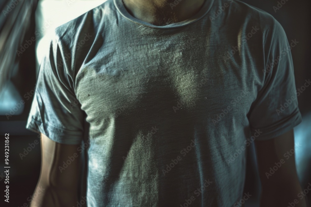 Poster portrait of a man with a long beard and a gray shirt, suitable for editorial or personal use