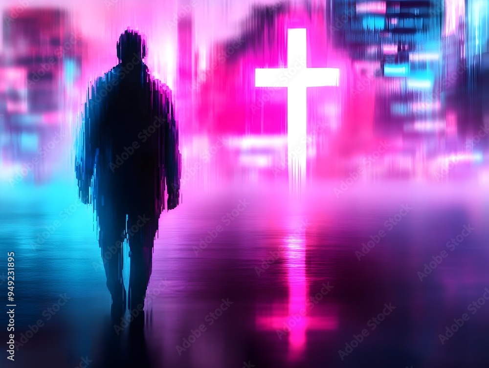 Poster mesmerizing neon drenched cityscape with intricate glowing lines and abstract futuristic architectur