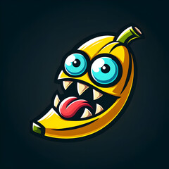 cartoon monster banana