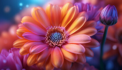 Natures beauty captured in colorful flower close up generative AI  