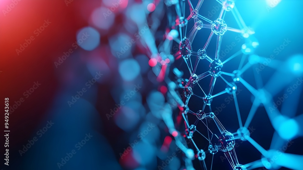Poster intricate wireframe visualization of digital infrastructure framework