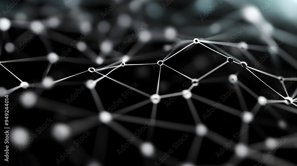 Poster minimalist 3d wireframe grid showcasing interconnected digital infrastructure