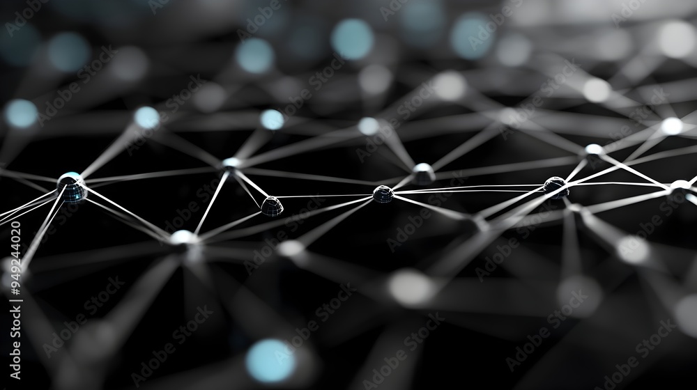 Poster minimalist 3d grid showcasing interconnected digital infrastructure framework