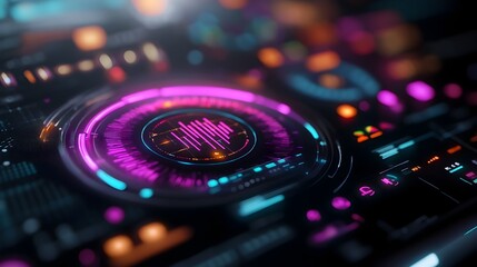 Futuristic Holographic Interface Showcasing Vibrant Website Analytics and Data Visualization