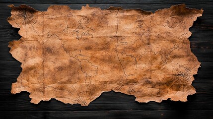 Vintage treasure map on distressed paper background, perfect for adventure-themed projects and creative explorations.