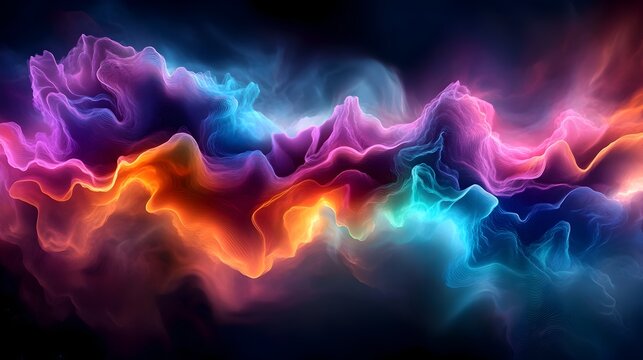 Glowing Fractal Patterns Forming Mesmerizing Otherworldly Scenes of Dynamic Luminescent Hues - Powered by Adobe