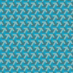 Abstract seamless Turquois and Blue arrows pattern vector. Geometric ethnic oriental traditional art pattern. Design for background, wallpaper, clothing, wrapping, fabric element and textile print . 