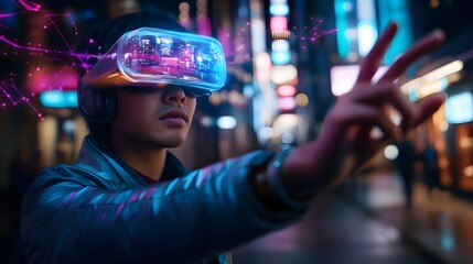 Cutting edge Augmented Reality Website Interaction in Futuristic Urban Setting with Holographic Elements