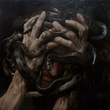 The Serpent's Embrace: A Dark and Haunting Art