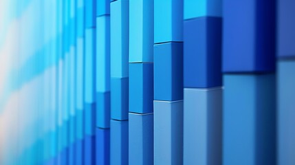 Abstract blue geometric background with staggered blocks.