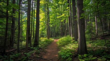 Obraz premium A dirt path through a forest.