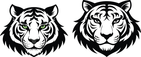 tiger head silhouette vector illustration 