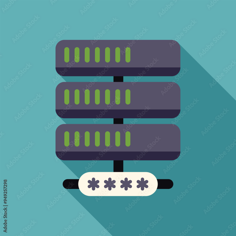 Poster server rack system being accessed and protected with password, concept for data security and data st