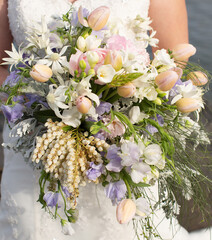 Bouquet of flowers being held by the Bride