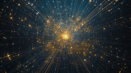 Abstract light explosion and network points, dot, earth's surface, digital background Innovation network points Earth's surface wave background digital wave information technology background 