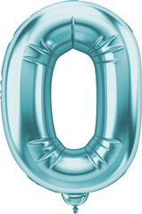 Obraz premium blue color Alphabets and numbers Balloons clipart, letters, transparent background.