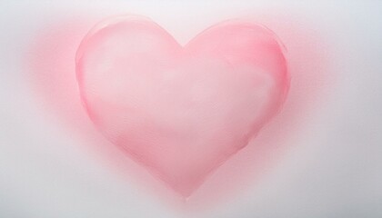 Obraz premium A simple, hand-painted heart in a soft pink shade, with watercolor textures and subtle color