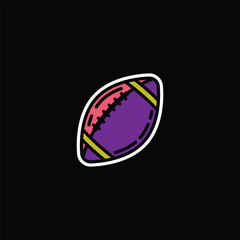 Original vector illustration. A contour icon. An American football ball.