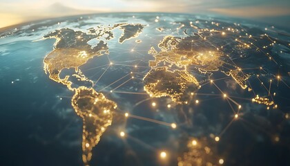 Visual Representation of a Multinational Company's Global Network with Localized Marketing Strategies