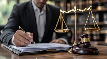 Lawyer Signing Legal Documents