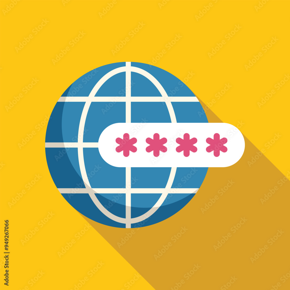 Poster Global network security system is protecting access to world data