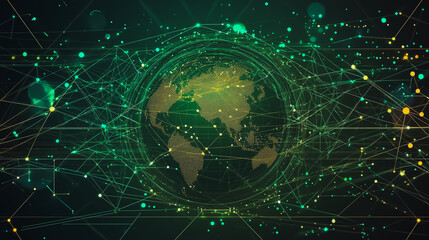 Obraz premium background Innovation network points Earth's surface wave background Abstract digital wave background information technology background The background is the background. gradient wave digital wave ban