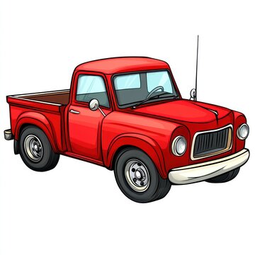 recommend clip art: Red Pickup Truck Illustration