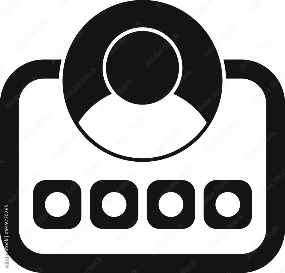 Poster simple vector icon of a person selecting an option from a list, perfect for web and mobile design pr
