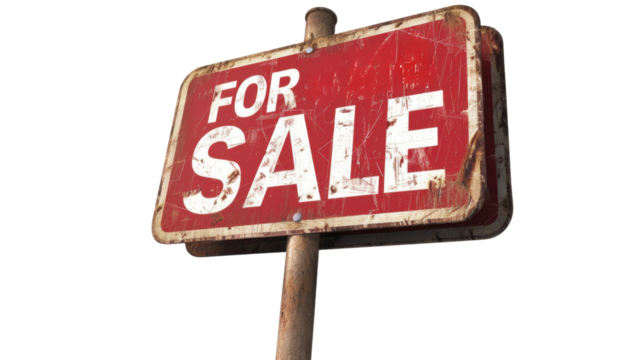 Home for sale real estate sign text banner isolated on white background