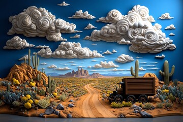 Constitution Commemoration Day in Arizona with a focus on Arizonaâ€™s path to statehood, depicted in an artwork where an educational exhibit traces Arizonaâ€™s journey from territory to statehood,