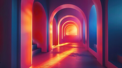 Produce an abstract backdrop that explores the relationship between light and shadow, utilizing gradients, highlights, and shadows to achieve an enchanting and visually striking effect