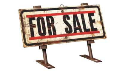 Home for sale real estate sign text banner isolated on white background