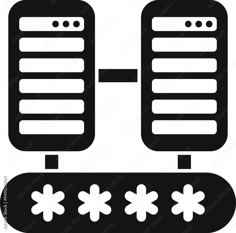 Poster this icon represents data server password protection, emphasizing the importance of secure data stor