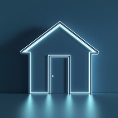 Real Estate basic house outline with a door and window representing home and property