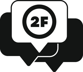 Black and white icon representing a two factor authentication concept for securing login