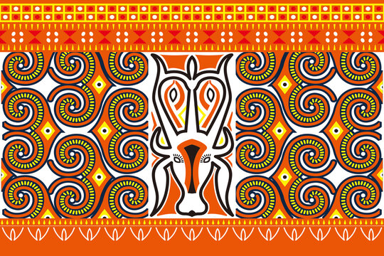Toraja background illustration, traditional pattern of Tana Toraja, Sulawesi, Toraja Buffalo wallpaper