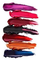 Makeup Color Samples Strokes, Lipstick Cosmetics Lip Care Balm Concept, Beauty and Fashion Business Design, Isolated Glamour Object Closeup White Background for Easy Editing