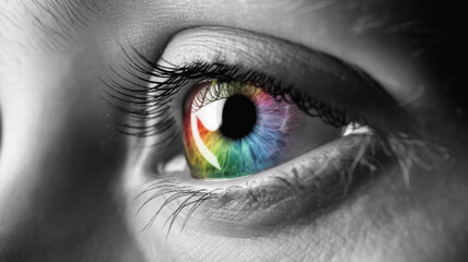 Close-up of Colorful Iris with Copy-Space