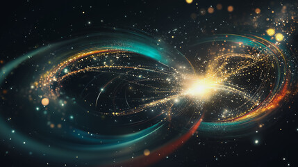 Obraz premium background Innovation network points Earth's surface wave background Abstract digital wave background information technology background The background is the background. gradient wave digital wave ban