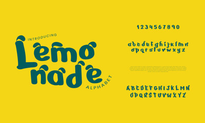 Lemonade creative modern geometric urban alphabet font. Digital abstract futuristic, game, techno, robot, music, logo, sport, minimal technology typography. Simple numeric vector illustration