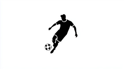 Dynamic Action of a Football Player Kicking a Soccer Ball