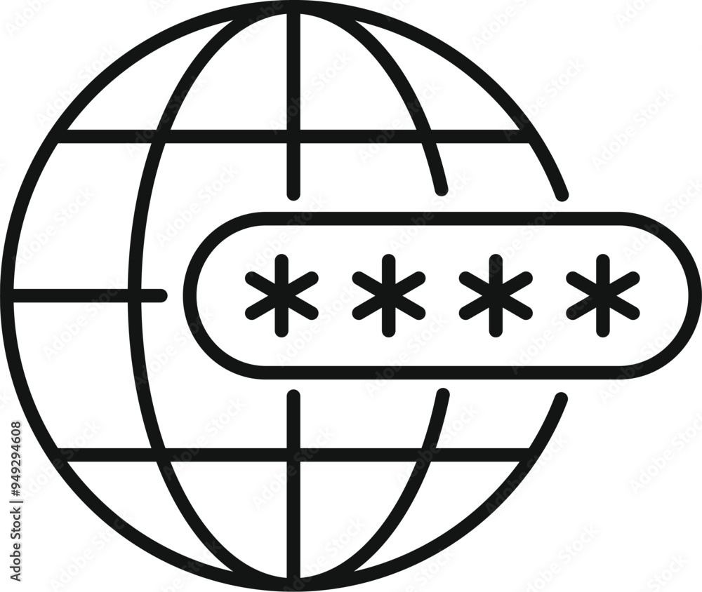Poster global network is being protected by a password, ensuring online security and data protection