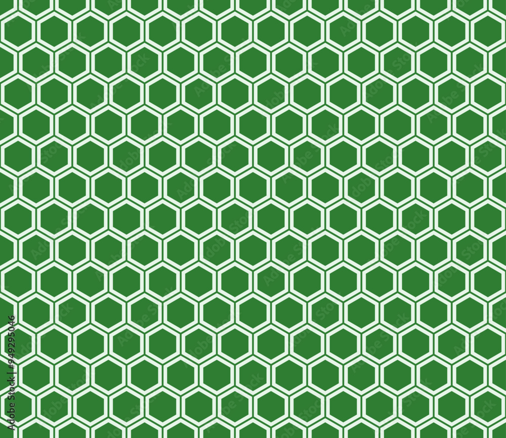 Poster hexagon pattern geometric design. green color on matching background. simple hexagon pattern with in