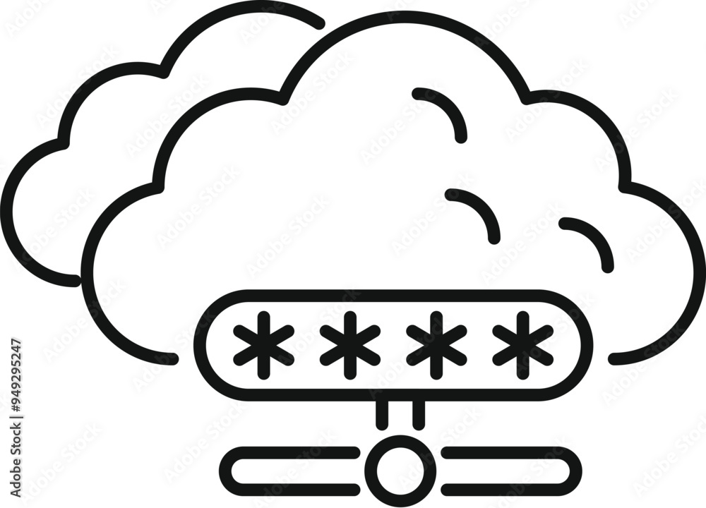 Poster secure network infrastructure is being visualized with a cloud symbol, representing data storage and
